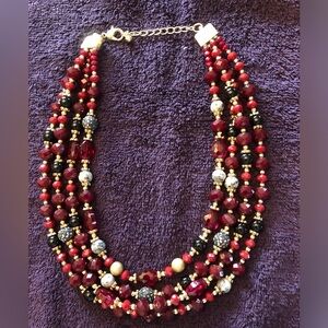 Handcrafted multi-strand bead necklace